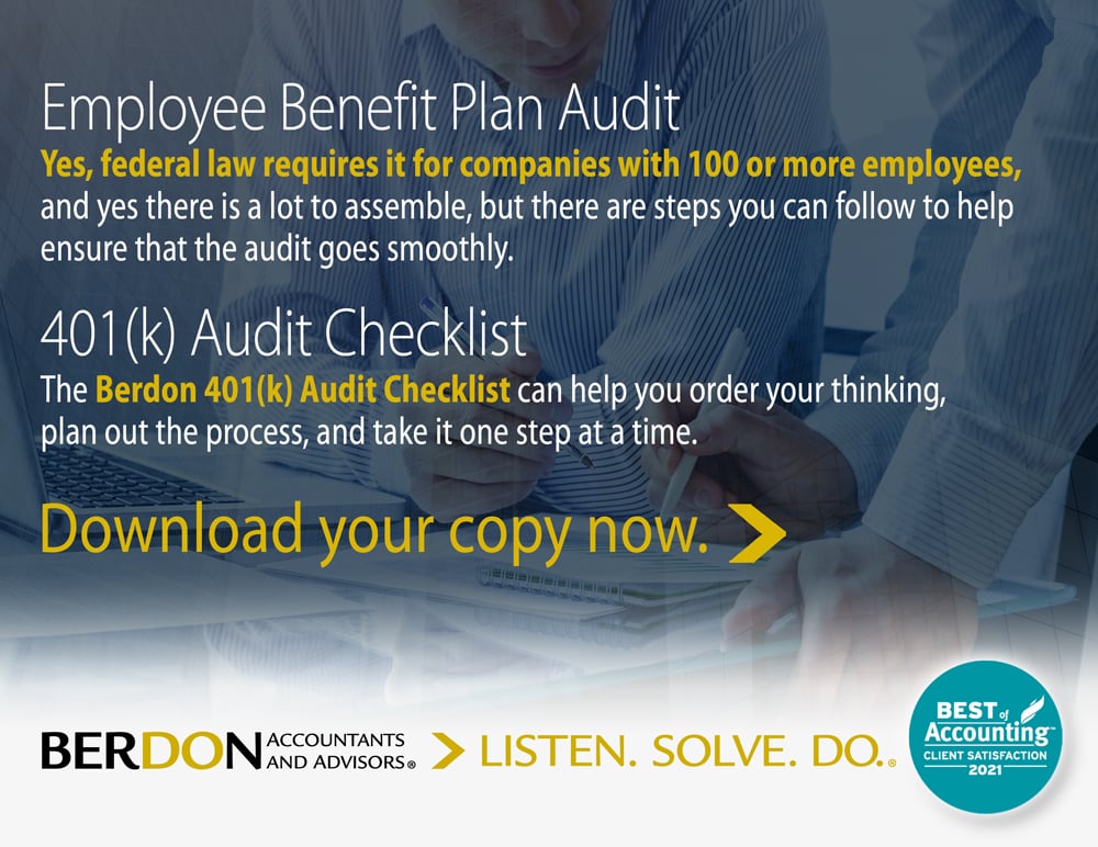 Berdon-Employee Benefit Plans-401k Audit Checklist
